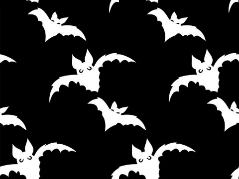 Seamless pattern with halloween carved jack faces silhouettes on black backgr Stock Illustration
