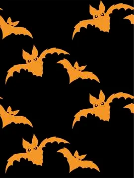 Seamless pattern with halloween carved jack faces silhouettes on black backgr イラスト素材