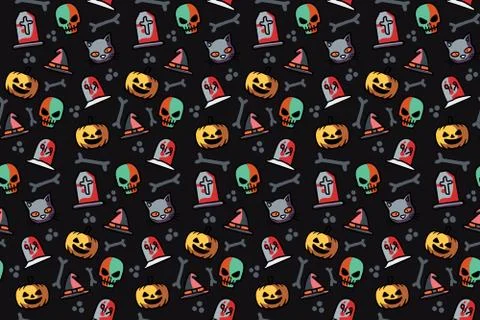 Seamless pattern for halloween design Stock Illustration