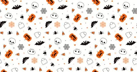 Seamless pattern with Halloween elements Illustrazione stock