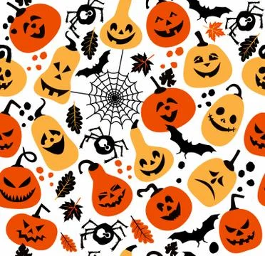 Seamless pattern of halloween. Halloween background autumn illustration of Stock Illustration