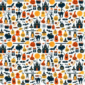 Seamless pattern of halloween. Halloween background autumn illustration of Illustrazione stock