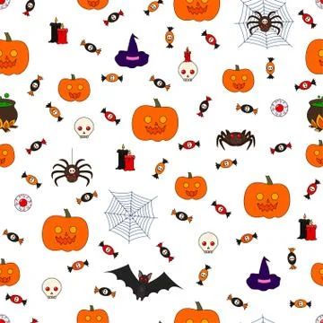 Seamless pattern Halloween Stock Illustration