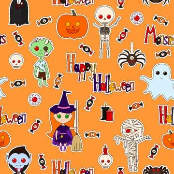 Seamless pattern Halloween Stock Illustration