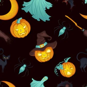 Seamless pattern for Halloween Stock Illustration