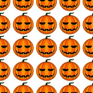 Seamless pattern with Halloween pumpkin Stock Illustration