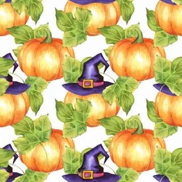 Seamless pattern with halloween pumpkins 5 Stock-Illustration