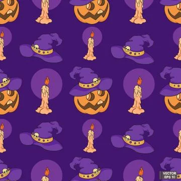 Seamless pattern Halloween Pumpkins 库存插图