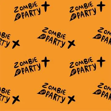 Seamless pattern with halloween pumpkins spider web zombie. Can be used for s 스톡 일러스트