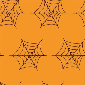 Seamless pattern with halloween pumpkins spider web zombie. Can be used for s 스톡 일러스트