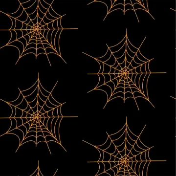 Seamless pattern with halloween pumpkins spider web zombie. Can be used for s Stock Illustration