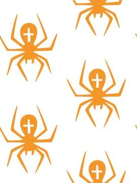 Seamless pattern with halloween pumpkins spider web zombie. Can be used for s Illustrazione stock