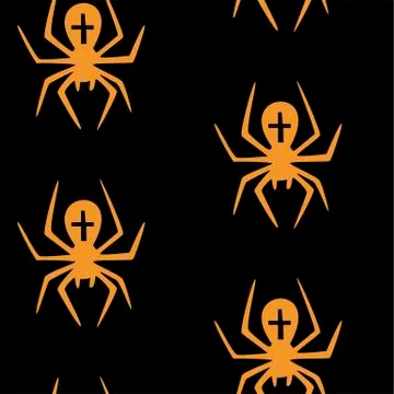 Seamless pattern with halloween pumpkins spider web zombie. Can be used for s Stock Illustration