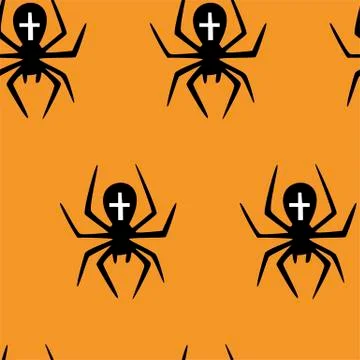 Seamless pattern with halloween pumpkins spider web zombie. Can be used for s Illustrazione stock