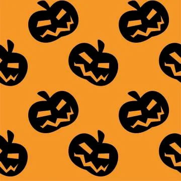 Seamless pattern with halloween pumpkins spider web zombie. Can be used for s Stock Illustration