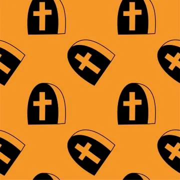 Seamless pattern with halloween pumpkins spider web zombie. Can be used for s Illustrazione stock