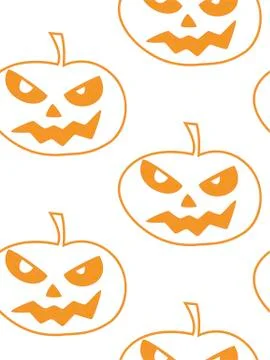 Seamless pattern with halloween pumpkins spider web zombie. Can be used for s Stock Illustration