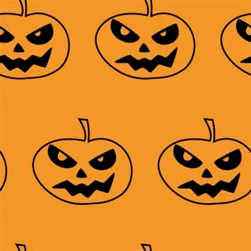 Seamless pattern with halloween pumpkins spider web zombie. Can be used for s Stock Illustration