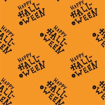 Seamless pattern with halloween pumpkins spider web zombie. Can be used for s Illustrazione stock