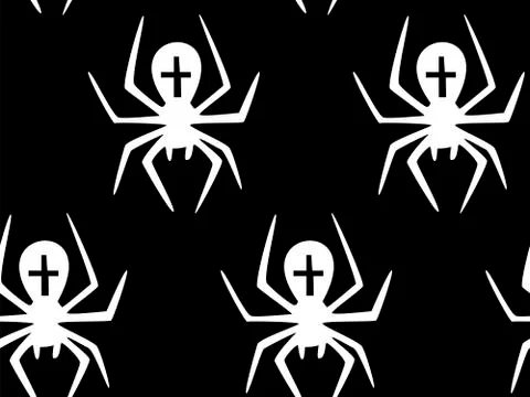 Seamless pattern with halloween pumpkins spider web zombie bat. Can be used f Illustrazione stock