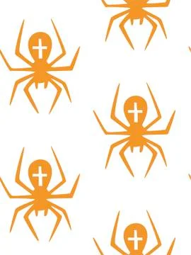 Seamless pattern with halloween pumpkins spider web zombie bat. Can be used f Illustrazione stock