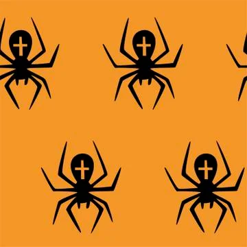 Seamless pattern with halloween pumpkins spider web zombie bat. Can be used f Illustrazione stock