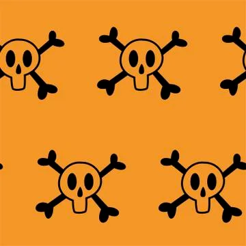 Seamless pattern with halloween pumpkins spider web zombie bat. Can be used f Stock Illustration