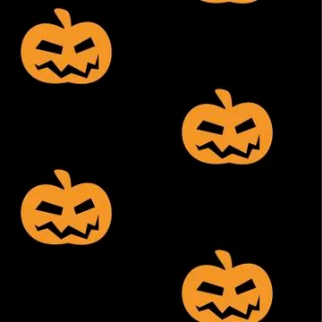 Seamless pattern with halloween pumpkins spider web zombie bat. Can be used f Stock Illustration