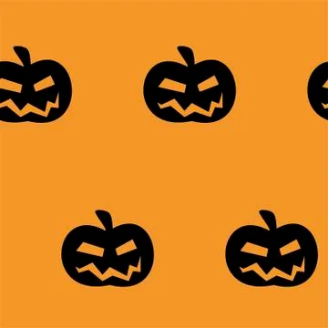 Seamless pattern with halloween pumpkins spider web zombie bat. Can be used f Stock Illustration
