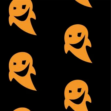 Seamless pattern with halloween pumpkins spider web zombie bat. Can be used f Stock Illustration