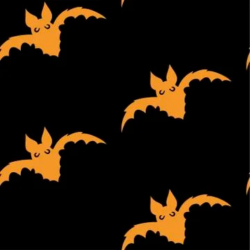 Seamless pattern with halloween pumpkins spider web zombie bat. Can be used f Stock Illustration