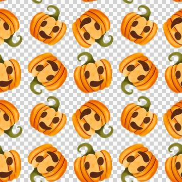 Seamless pattern with Halloween pumpkins. Watercolor hand-drawn illustration Stock Illustration