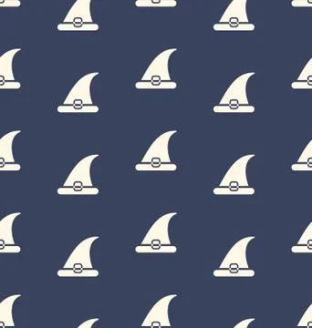 Seamless Pattern with Halloween Traditional Hat Stock Illustration