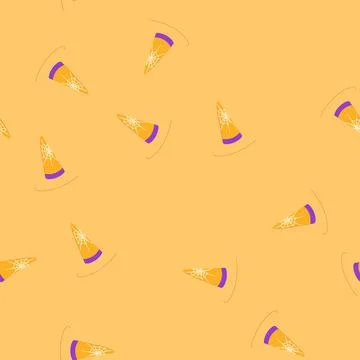 Seamless pattern halloween wizard hat cartoon vector Stock Illustration