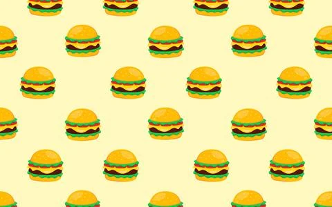 Seamless pattern. Hamburger. Fast food. Vector illustration Stock Illustration