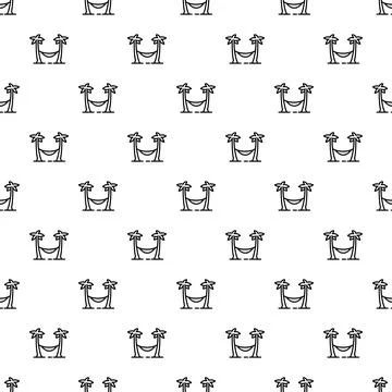 Seamless pattern with hammock between two palm trees 스톡 일러스트