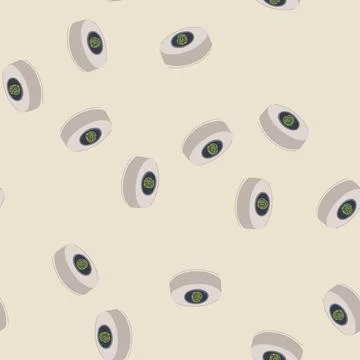 Seamless pattern hand biometric security device cartoon vector Stock Illustration