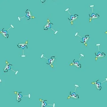 Seamless pattern hand cocktail character cartoon vector Stock Illustration