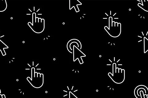 Seamless pattern with Hand Cursor and cursor icons Stock Illustration