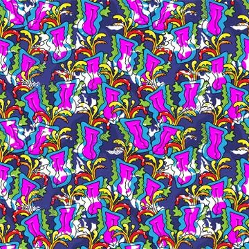 Seamless pattern with hand draw repeating abstract unusual vegetables Stock Illustration