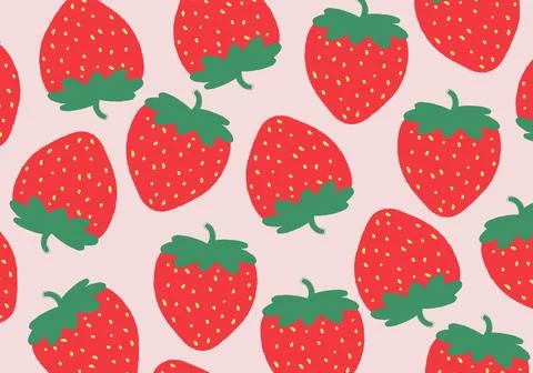 Seamless pattern with hand draw strawberry background. Vector illustration. Stockillustratie