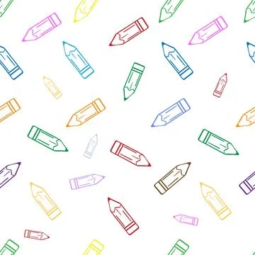 Seamless pattern of hand drawing pensils Stock-Illustration
