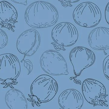 Seamless pattern. Hand drawing sketch fruits Stock Illustration