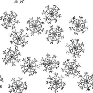 Seamless pattern Hand drawing snowflake symbol for winter holiday design Stock-Illustration