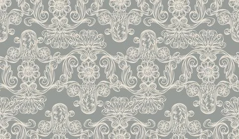 Seamless pattern hand drawing trendy baroque ornament illustration イラスト素材