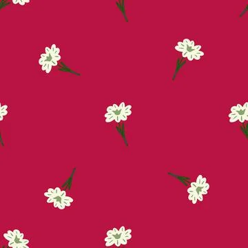 Seamless pattern with hand drawing wild flowers on pink background. Vector fl 스톡 일러스트
