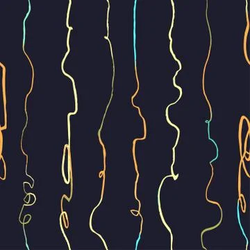 Seamless pattern with hand drawn abstract vertical lines, doodles 스톡 일러스트