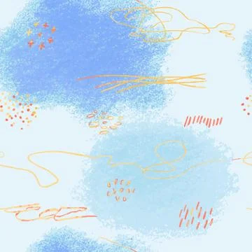 Seamless pattern with hand drawn abstract lpencil spots, doodles Stock Illustration