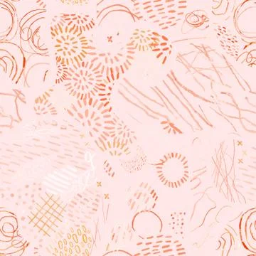 Seamless pattern with hand drawn abstract lines, doodles 스톡 일러스트