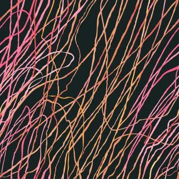 Seamless pattern with hand drawn abstract lines, doodles Illustrazione stock